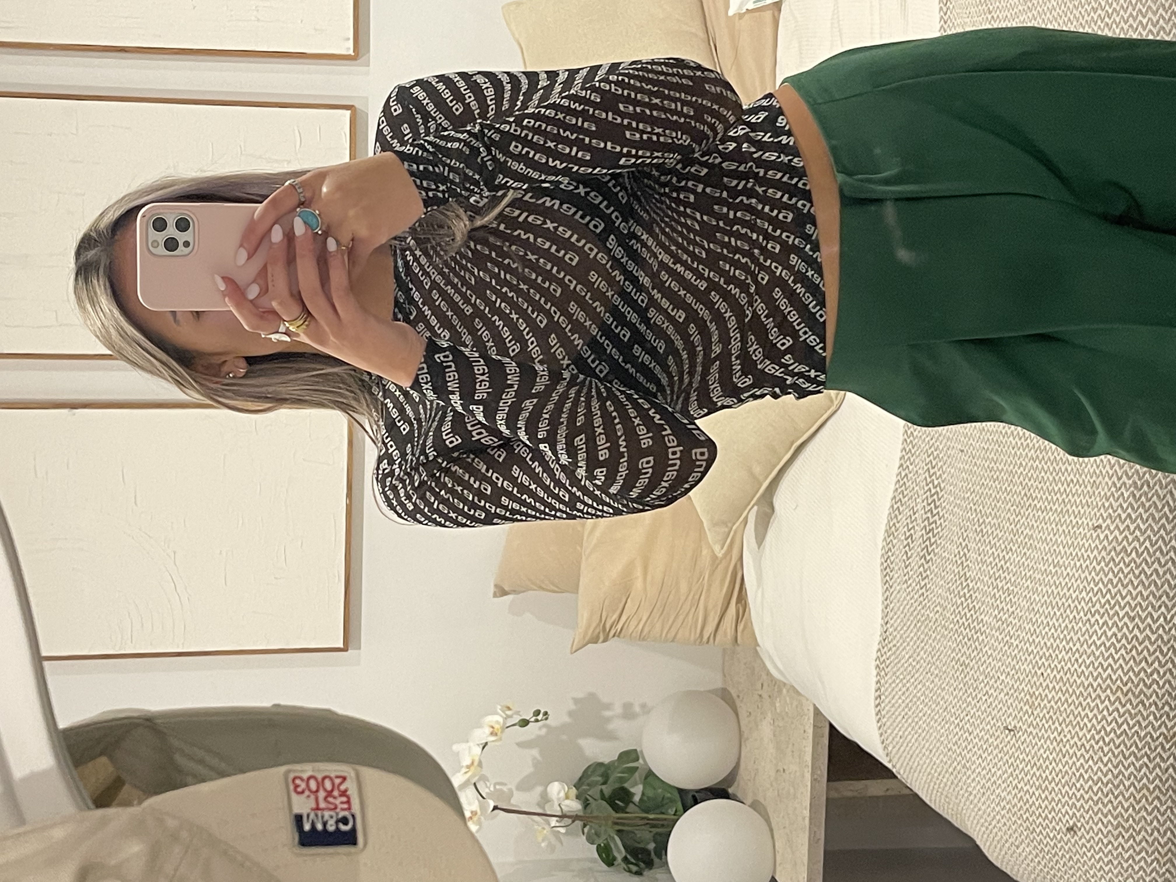 Borrow a Alexander Wang Logo Mesh Long Sleeve