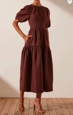 Hire a Shona Joy Marlene Short Sleeve Open Back Midi Dress