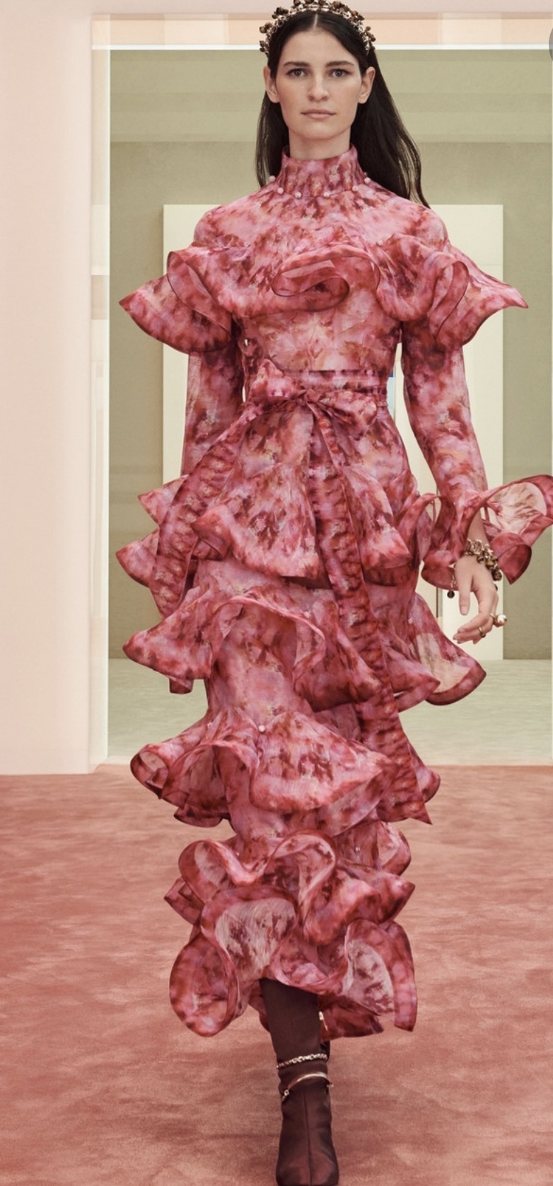 For rent a Zimmermann Kaleidoscope Frill Midi Dress