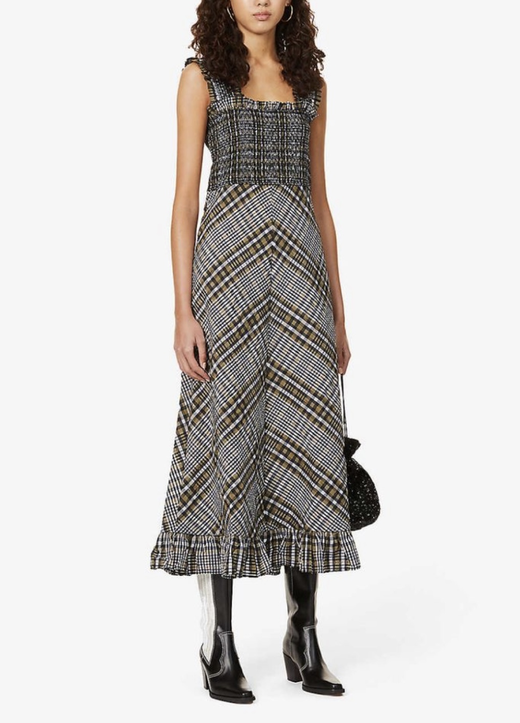 Hire a Ganni Seersucker Check Dress