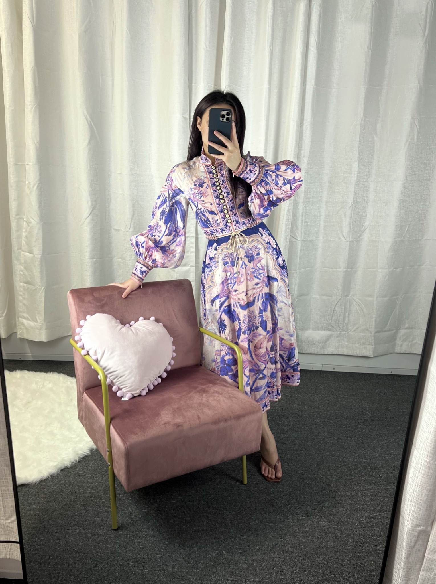 Hire a Zimmermann Lyre Billow Sleeve Midi Dress