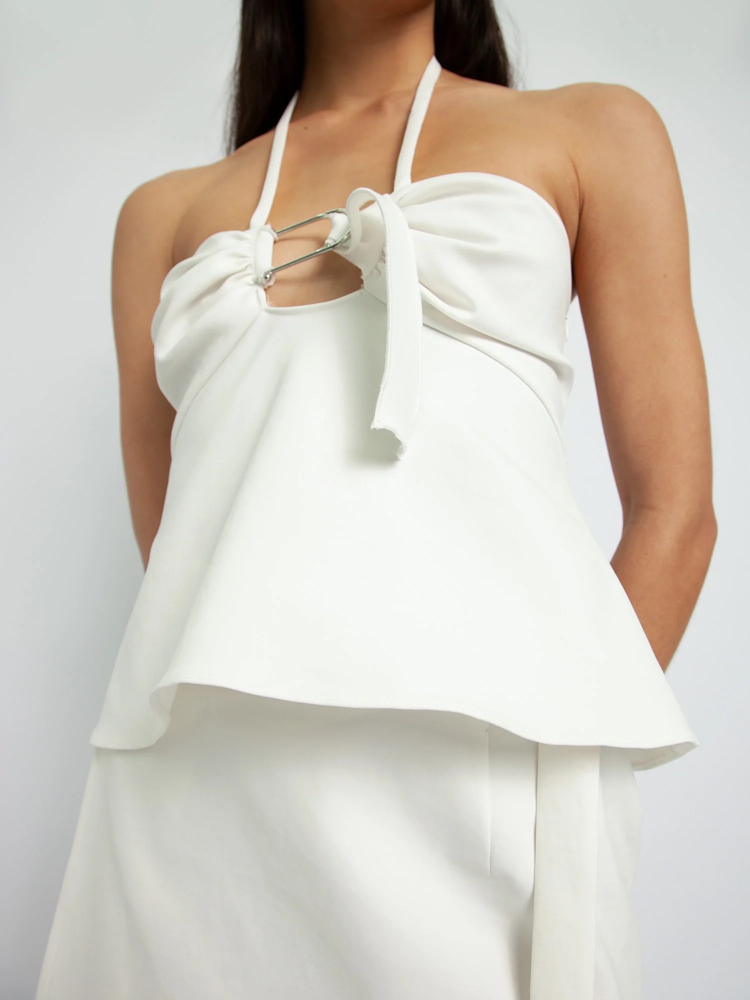 Formal rental Christopher Esber Fluted Halter Buckle Top