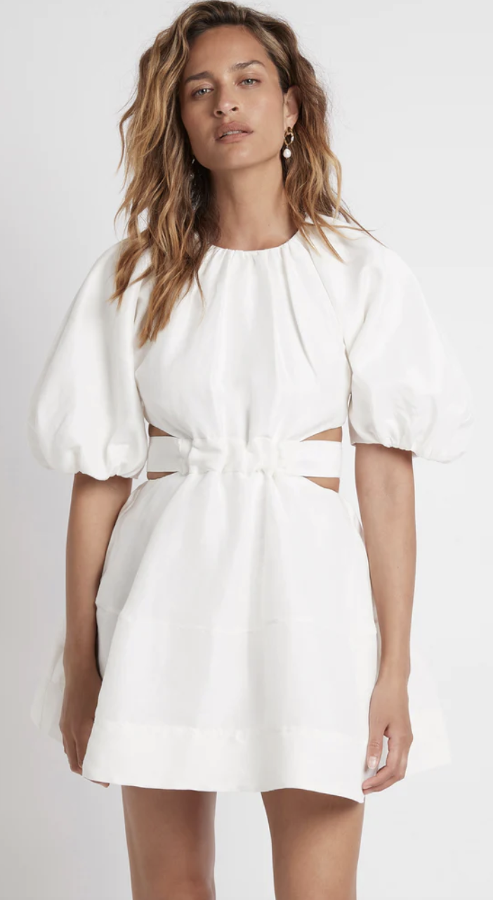 Rental Aje Psychedelia Cut Out Mini Dress White Size 10