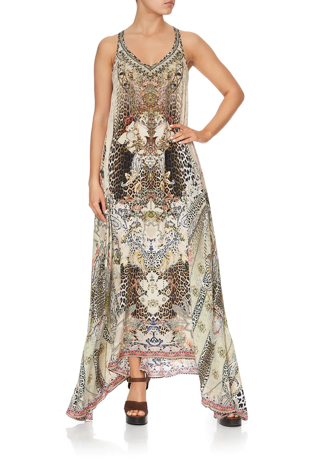 Borrow a Camilla Camilla V Neck Racerback Dress Forever Forever Print