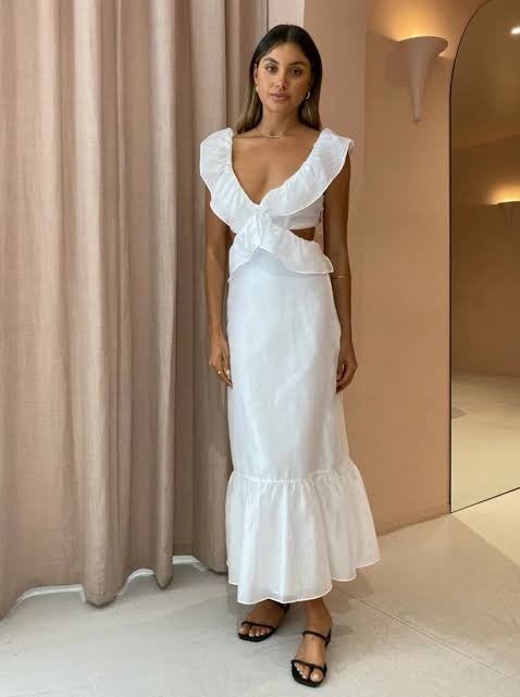 Borrow a Sir The Label Franc Frill Midi Dress