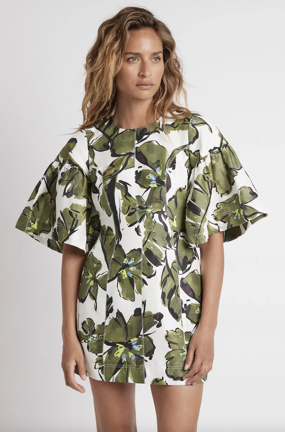 Affordable Aje Oasis Olive Leaf Mini Dress