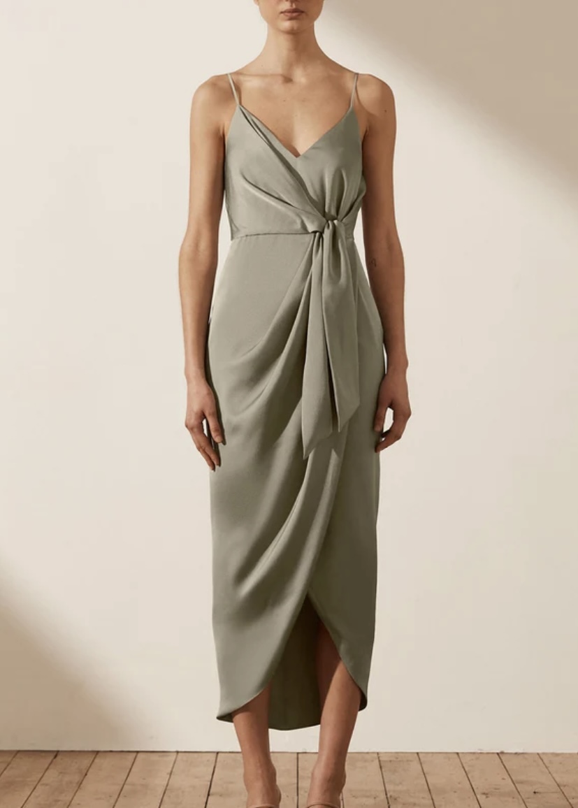 For rent a Shona Joy Luxe Tie Front Cocktail Dress