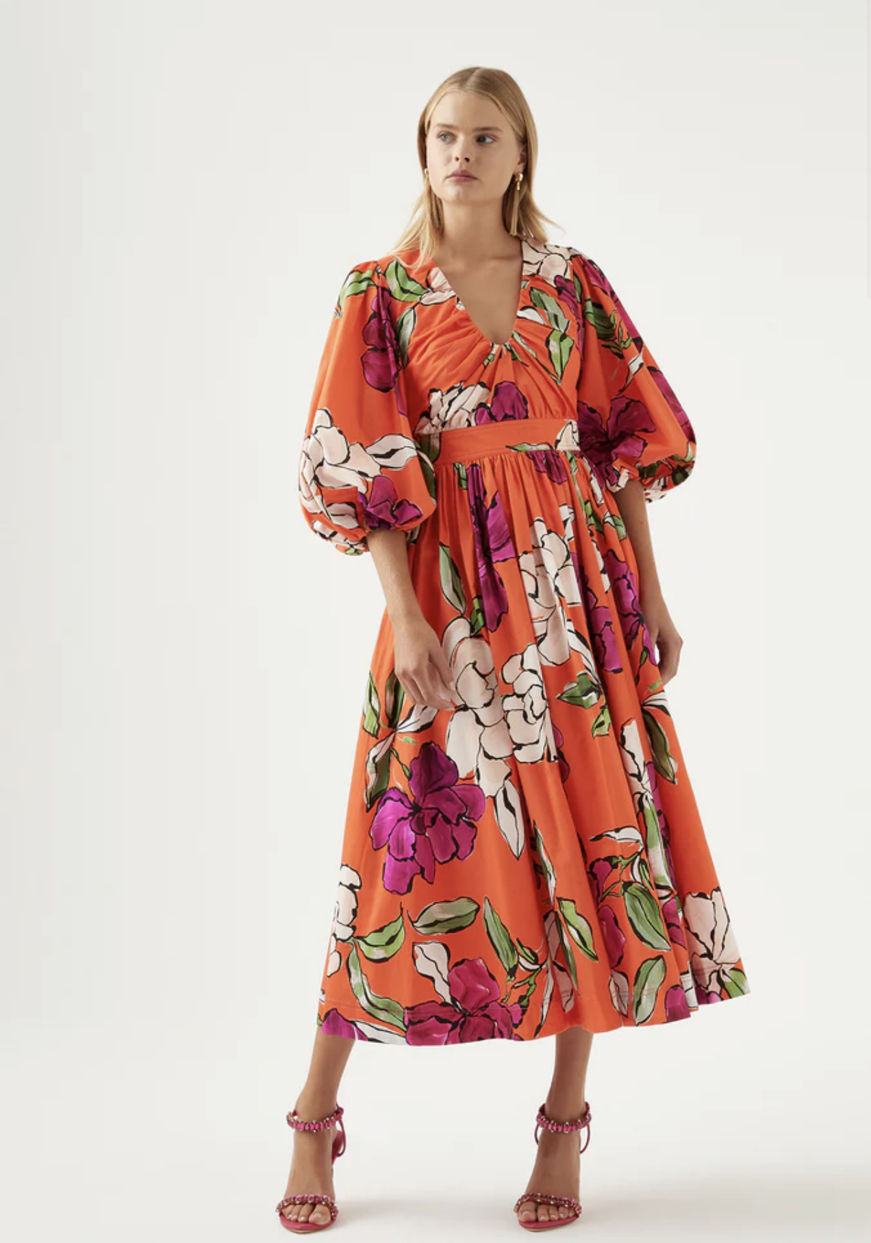 For rent a Aje Marlene Floral Midi Dress