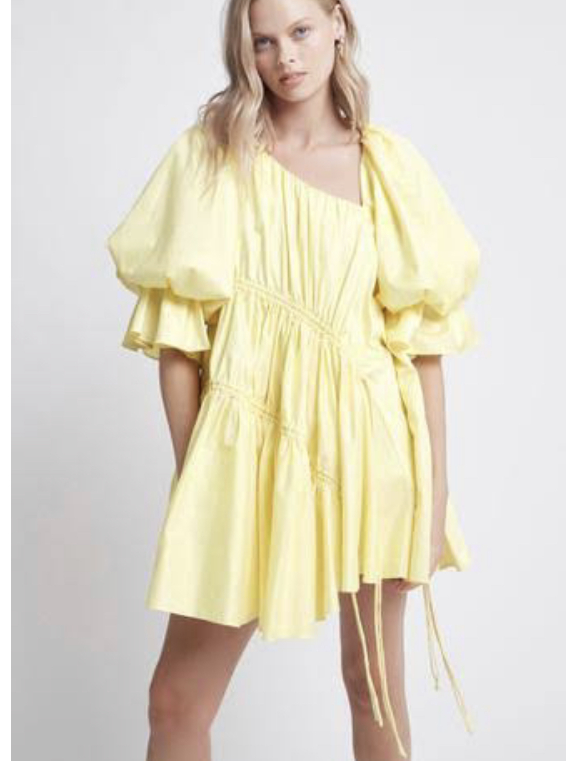 For rent a Aje Hushed Asymmetric Mini Dress Yellow
