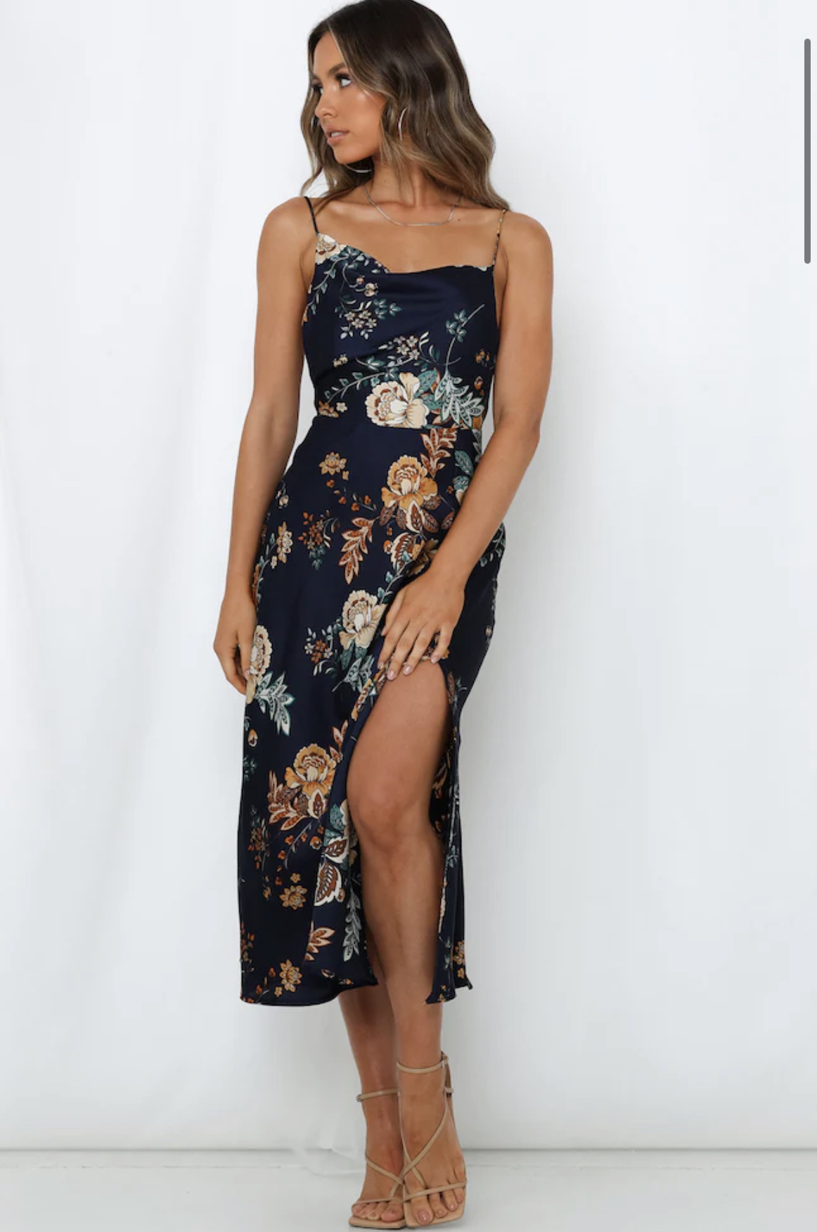 Loan a Billy J Nicola Midi Dress Navy Floral