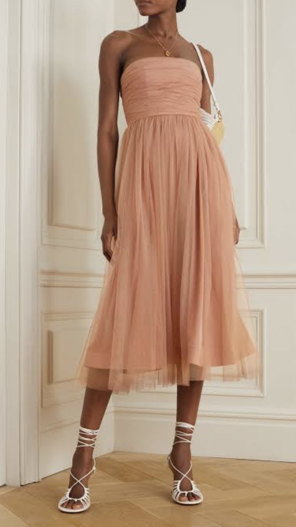 Hire a Zimmermann Tulle Strap Midi Dress Lipstick Size 1