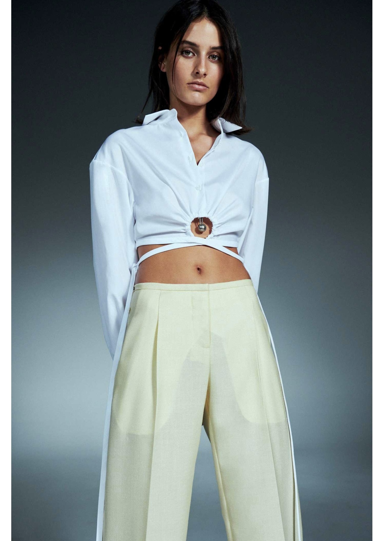 Loan a Christopher Esber Pierced Cropped Shirt