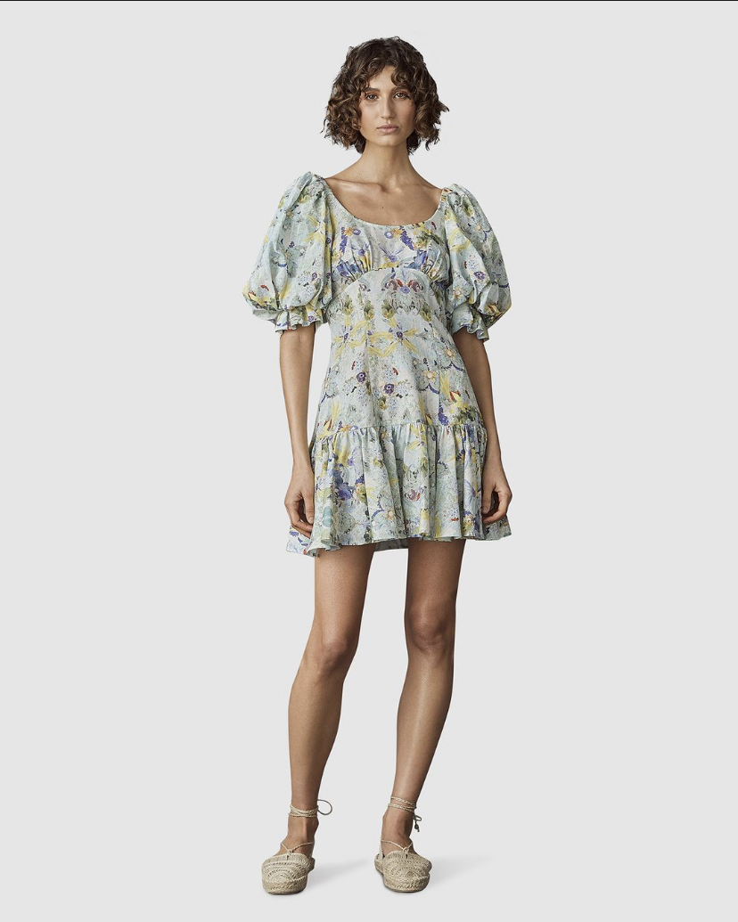 Hire a Leo And Lin Verde Puff Sleeve Mini Dress