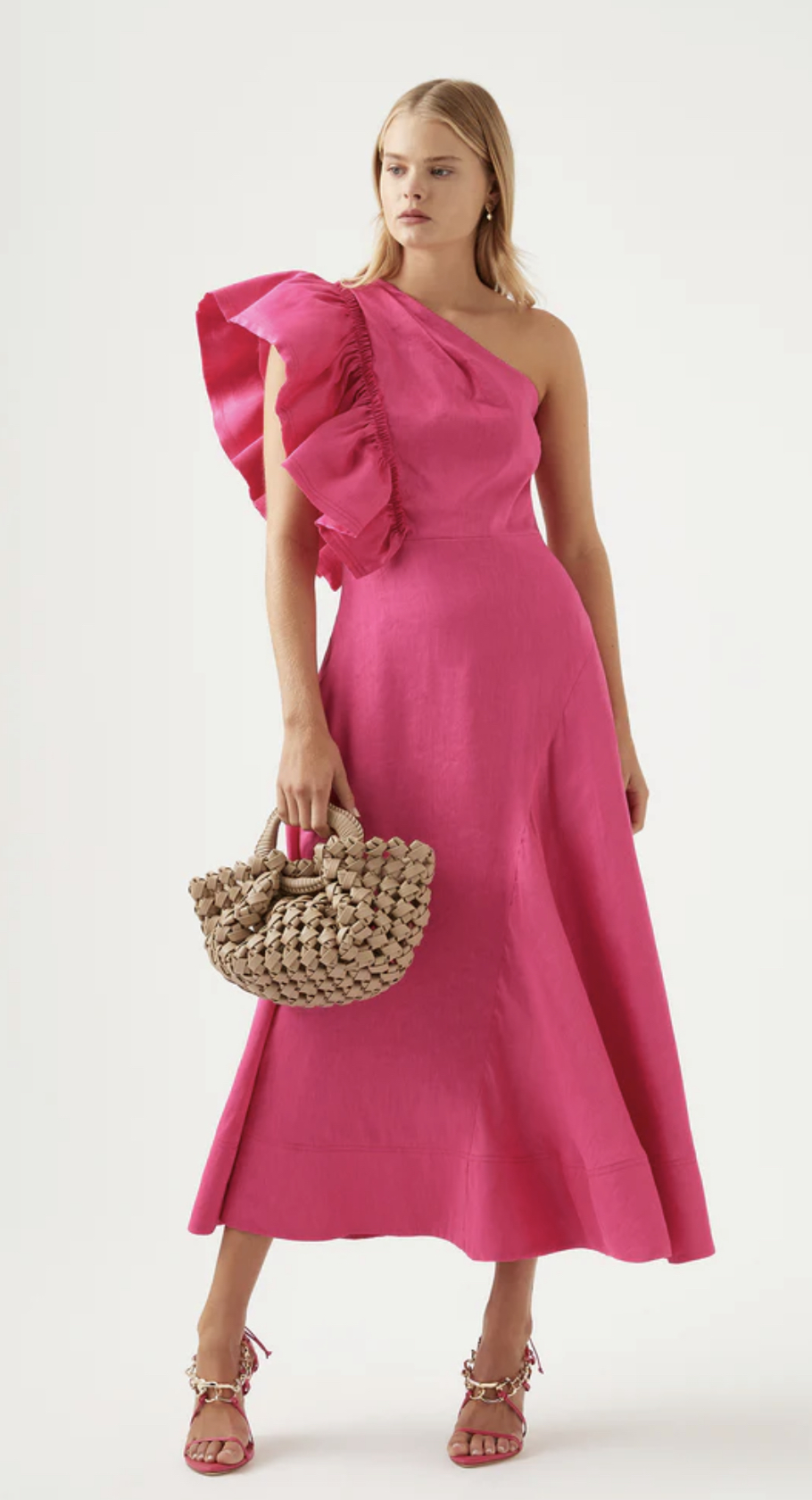 Rent a Aje Bonjour Asymmetric Midi Dress