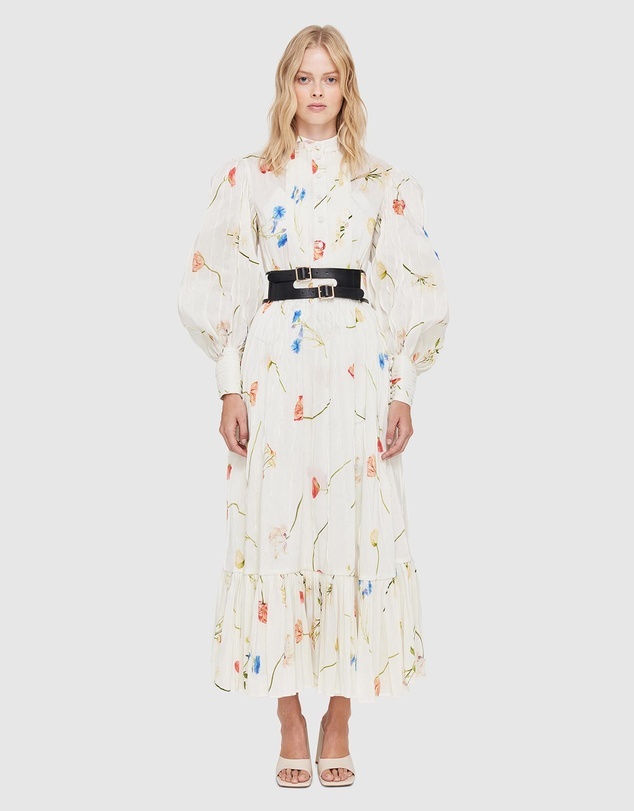 Borrow a Leo Lin The Fields Silk Linen Dress