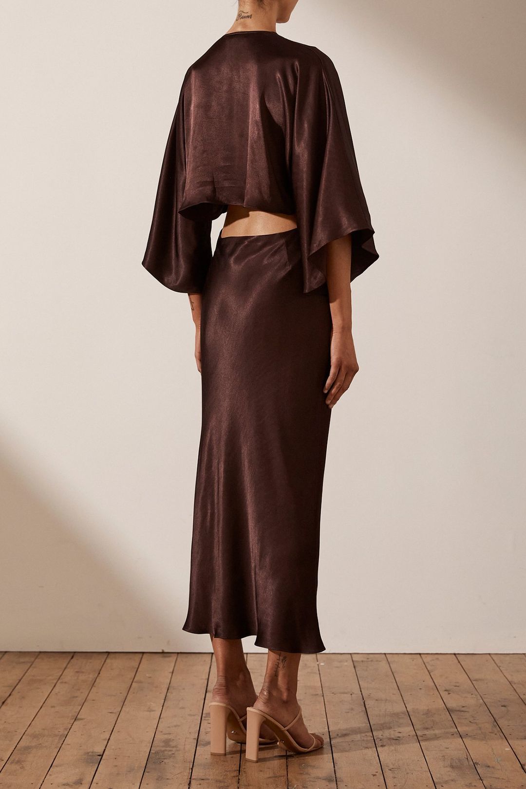 For rent a Shona Joy La Lune Tie Front Bias Midi Dress