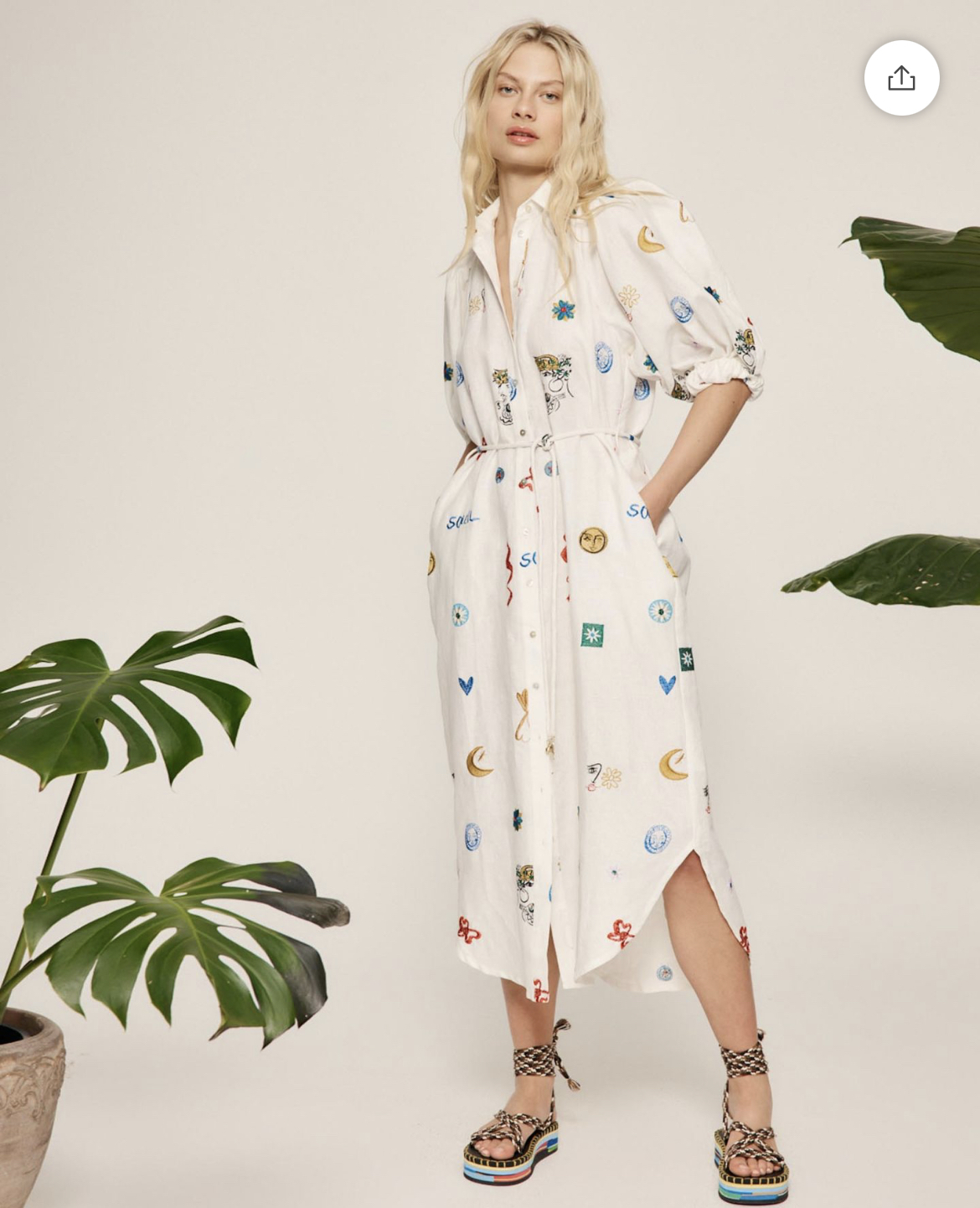 Loan a Alemais Soleil Embroidered Shirt Dress