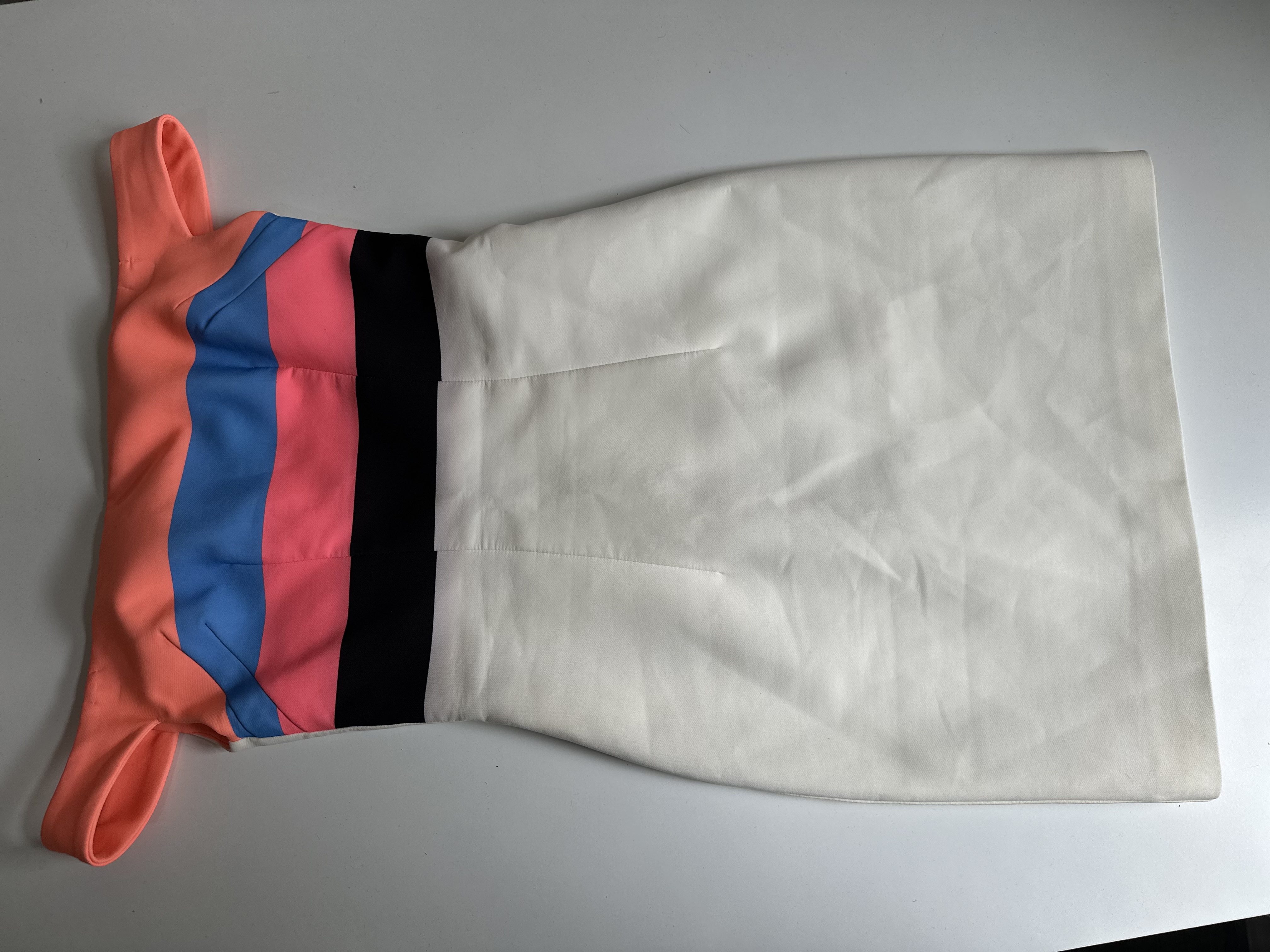 Affordable By Johnny Mini Neon Stripe Off The Shoulder Dress