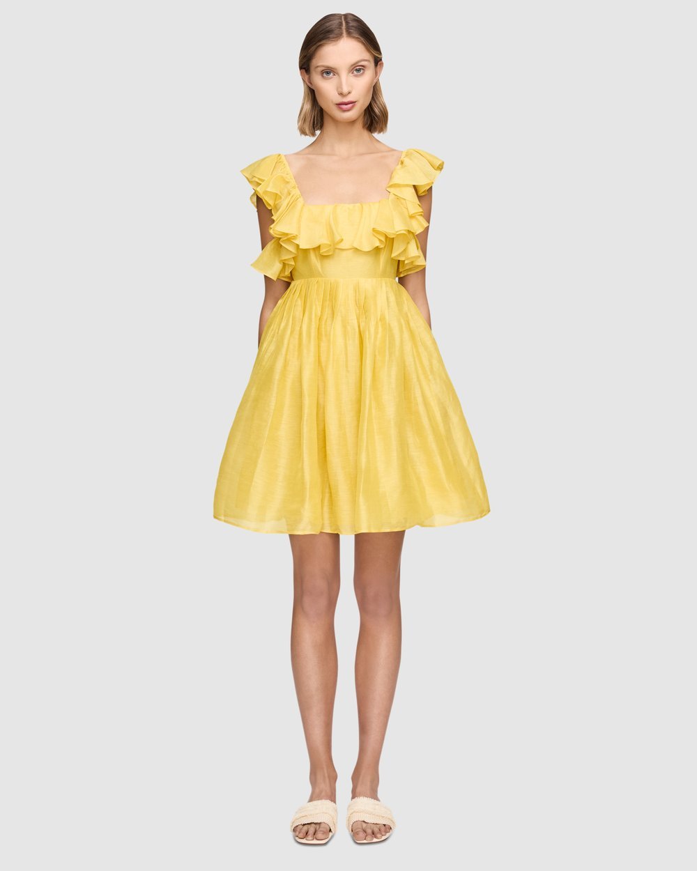 Affordable Leo & Lin Limón Silk Linen Mini Dress