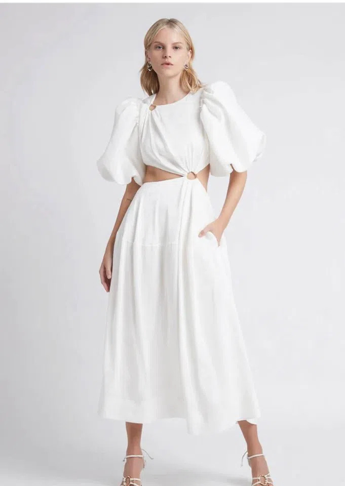 Loan a Aje Aje Vanades Cut Out Ring Midi Dress