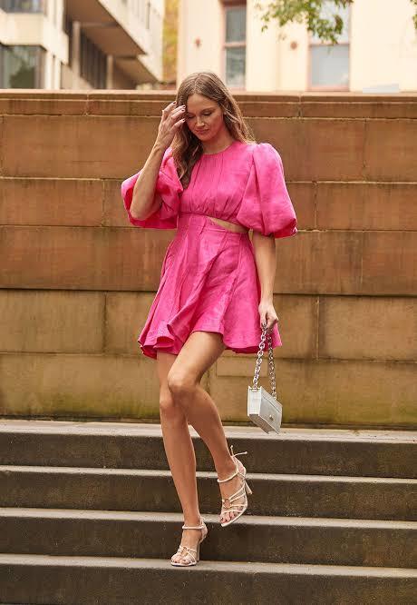 Cheap designer Aje Admiration Asymmetric Mini Dress