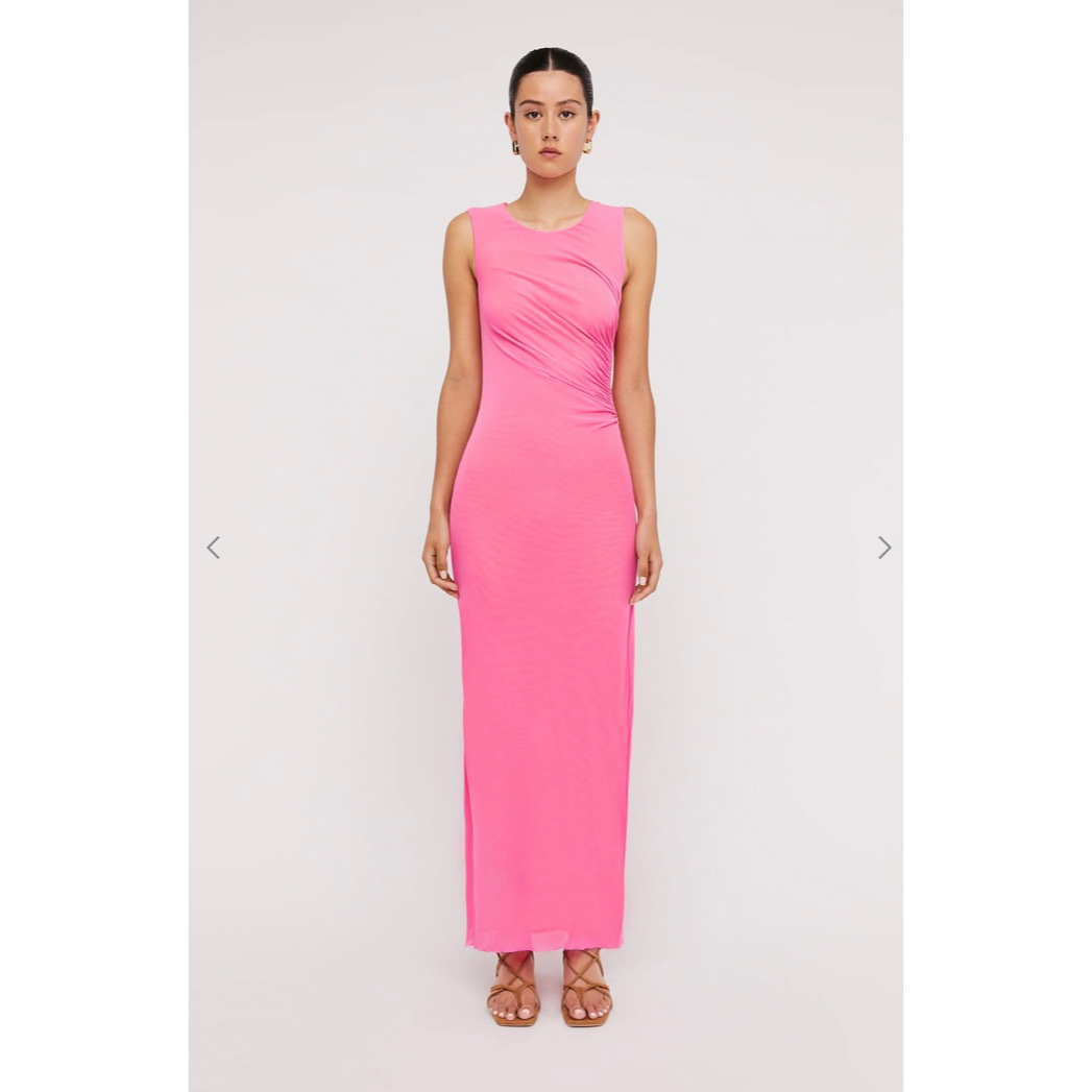 Affordable Scanlan Theodore Italian Mesh Gathered Dress