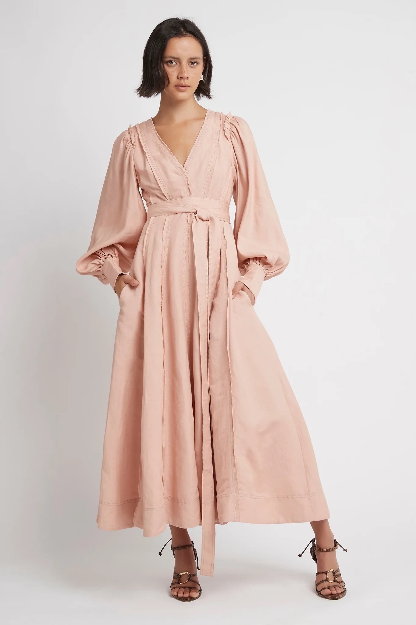 Borrow a Aje Aurora Belted Midi Dress