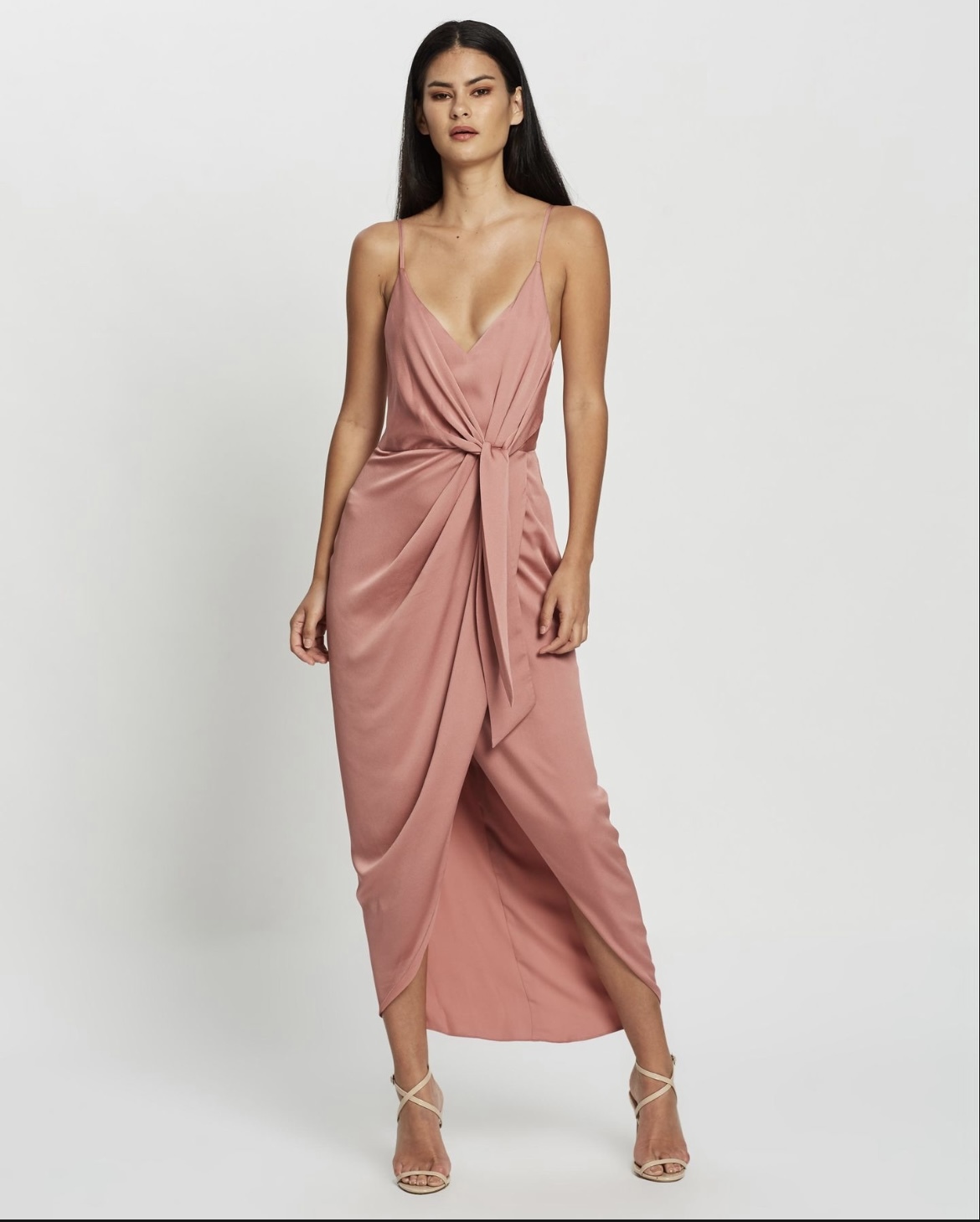 Affordable Shona Joy Luxe Tie Front Cocktail Dress