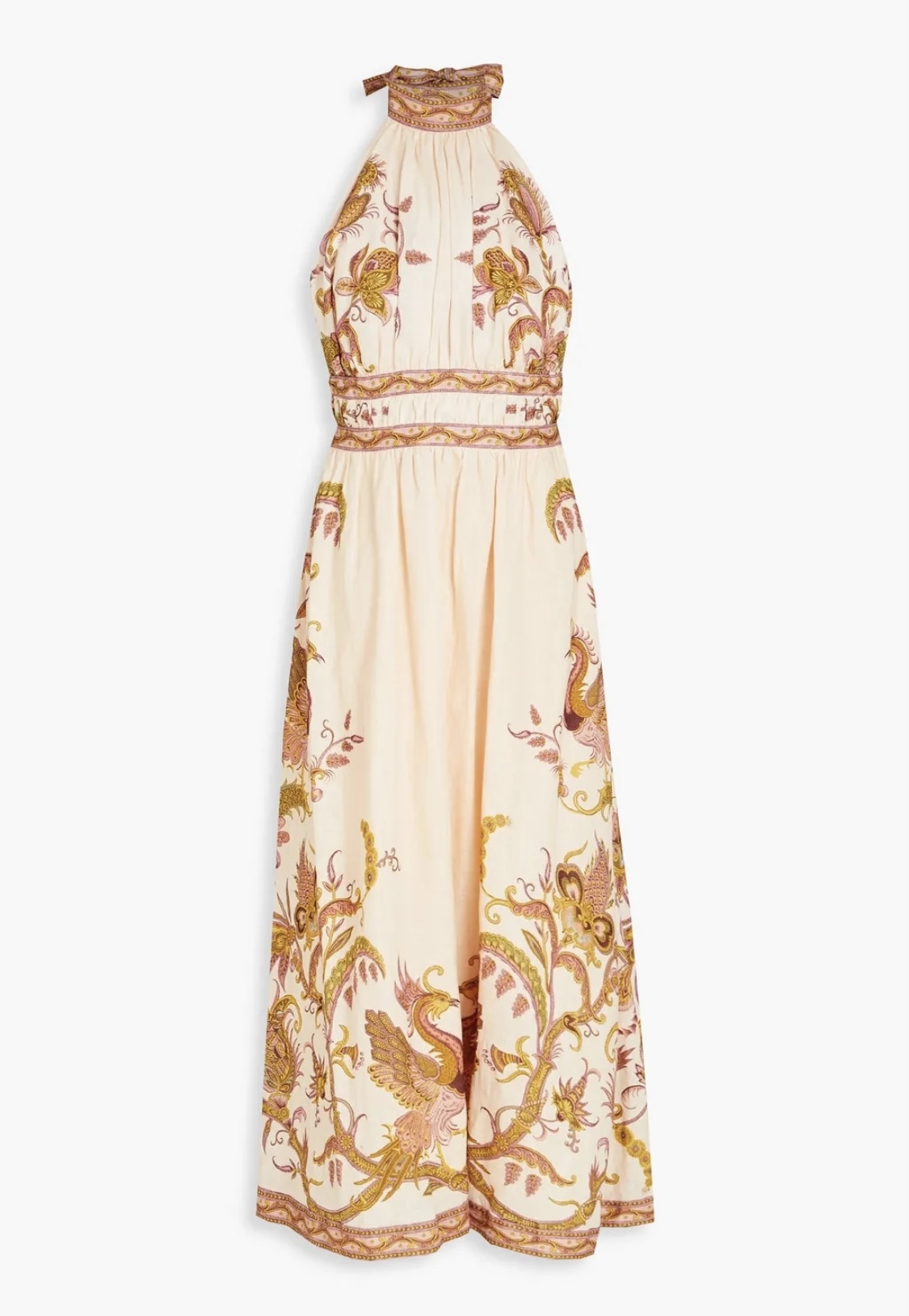 Affordable Zimmermann Cassia Halter Bow Midi Dress