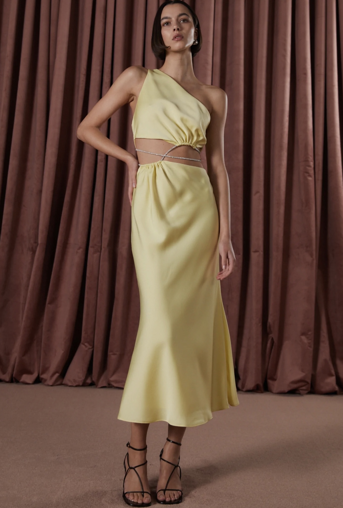 For rent a Misha Collection Dimitra Satin Midi Dress