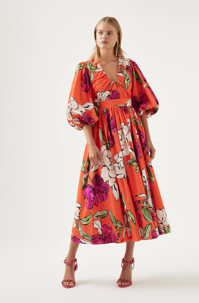 Cheap designer Aje Marlene Floral Midi Dress