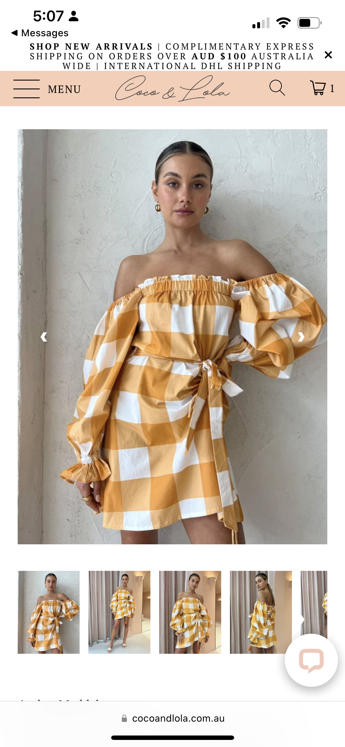 Hire a Ambra Maddalena Delilah Mini Dress In Orange Peel Checker