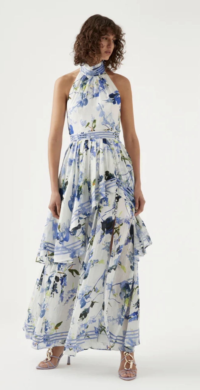 Rental Aje Sienna Maxi Dress Lavenders Of Provence Print