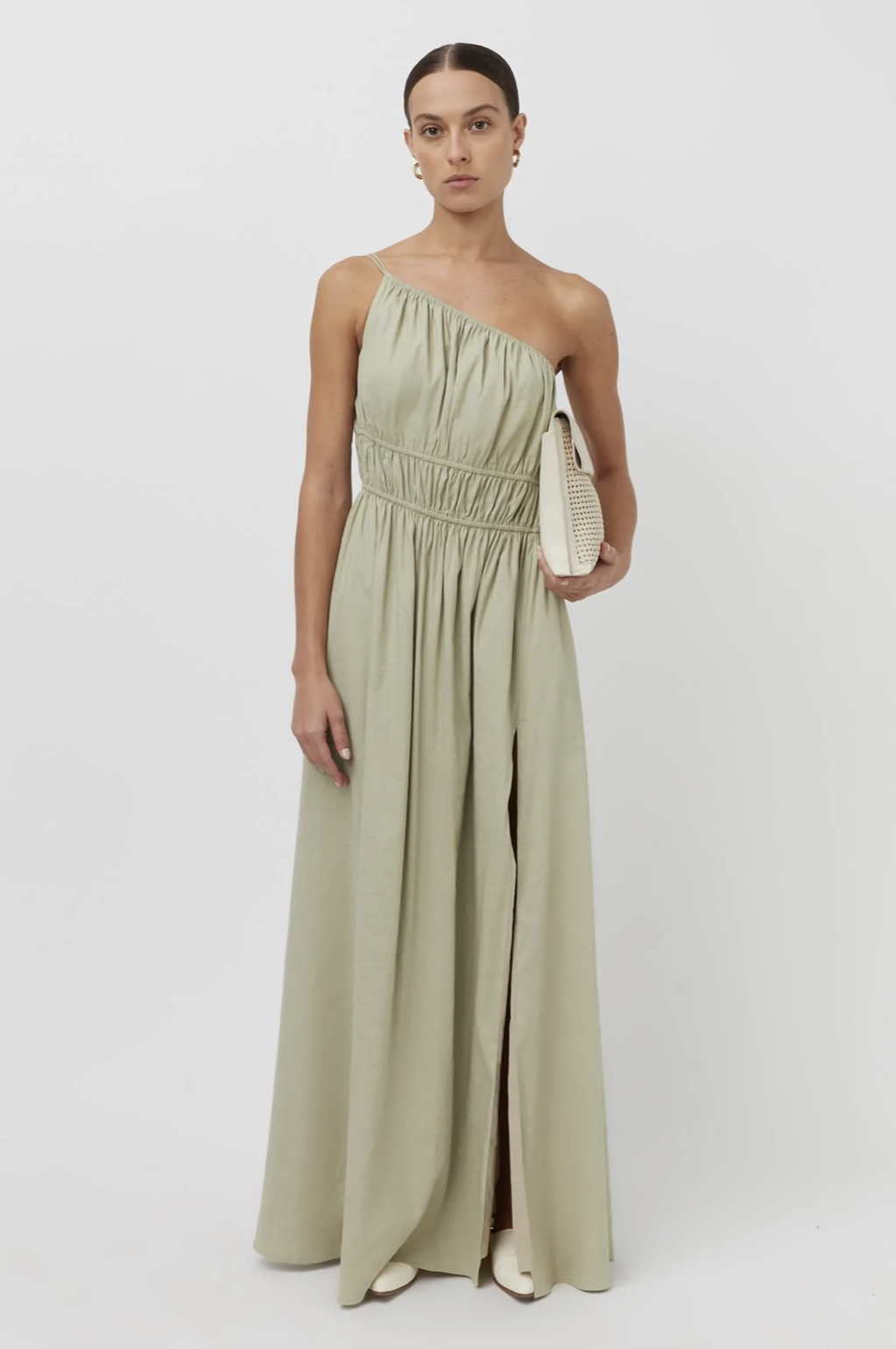 Affordable Camilla & Marc Sevilla Asymmetric One Shoulder Linen Maxi Dress