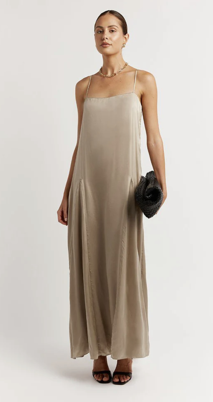 Cheap designer Dissh Evans Stone Silk Stone Midi Dress