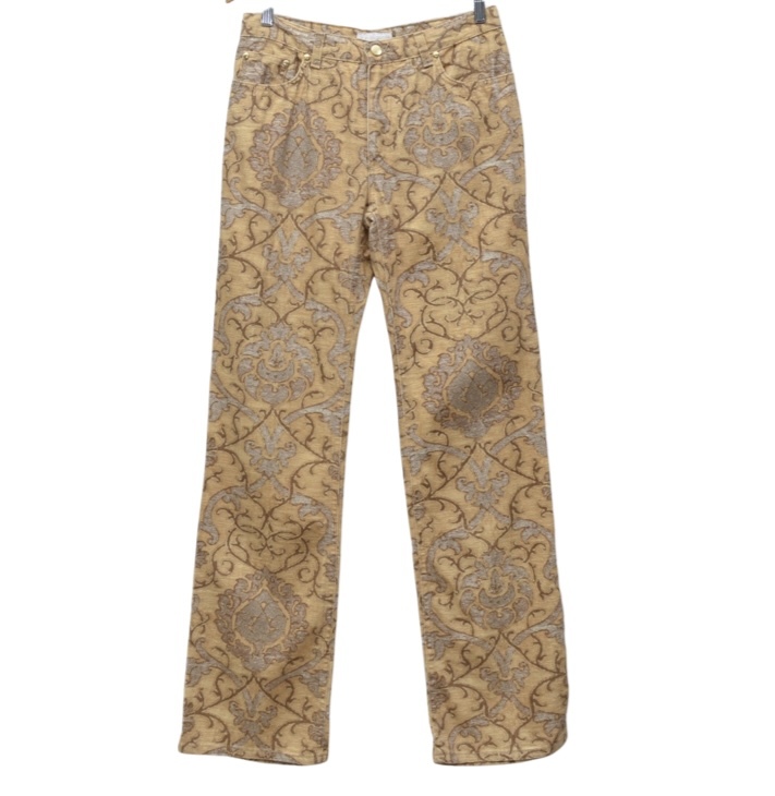 Cheap designer Just Cavalli × Roberto Cavalli Vintage Gold Abstract Carpet Print Pants
