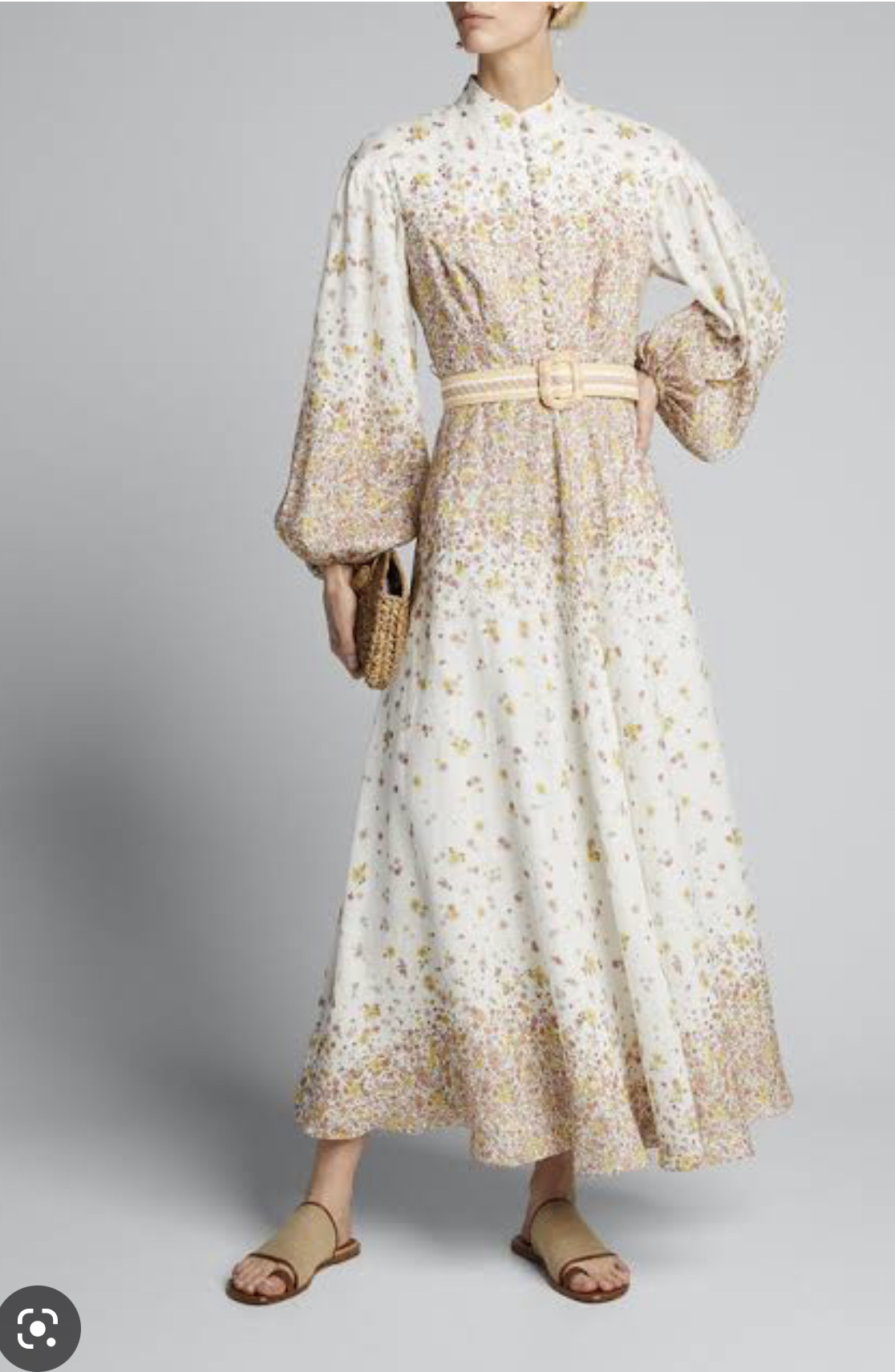 For rent a Zimmermann Zimmermann Carnaby Long Sleeve Buttoned Midi