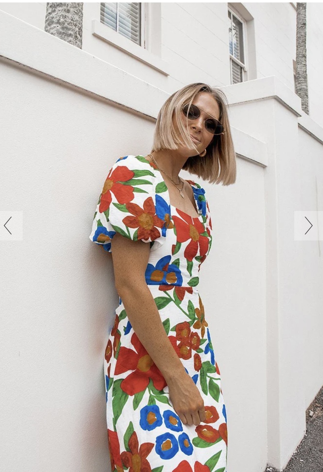 Hire a Dissh Laguna White Floral Midi Dress