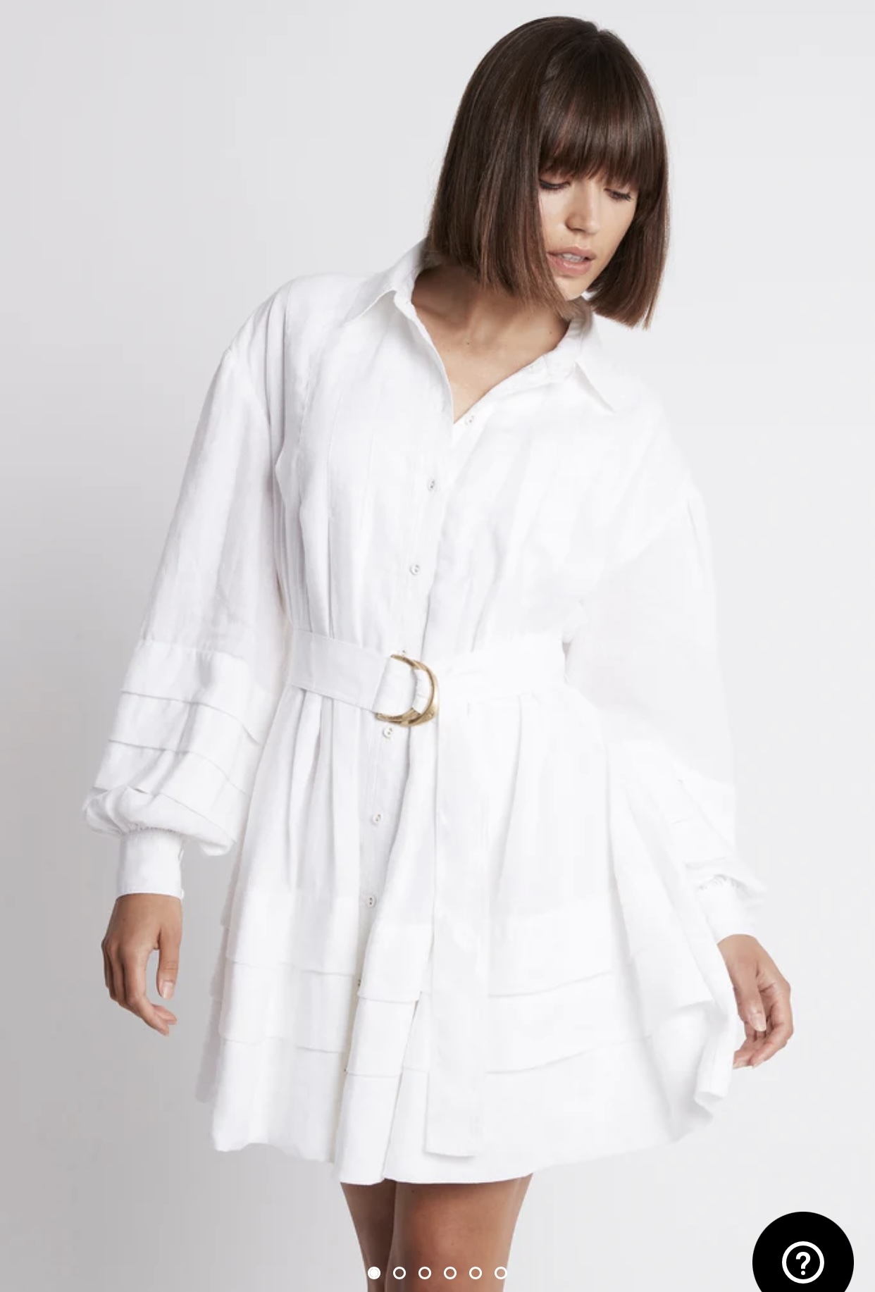 Designer rental Aje Recurrence Belted Smock Dress, Sz 6