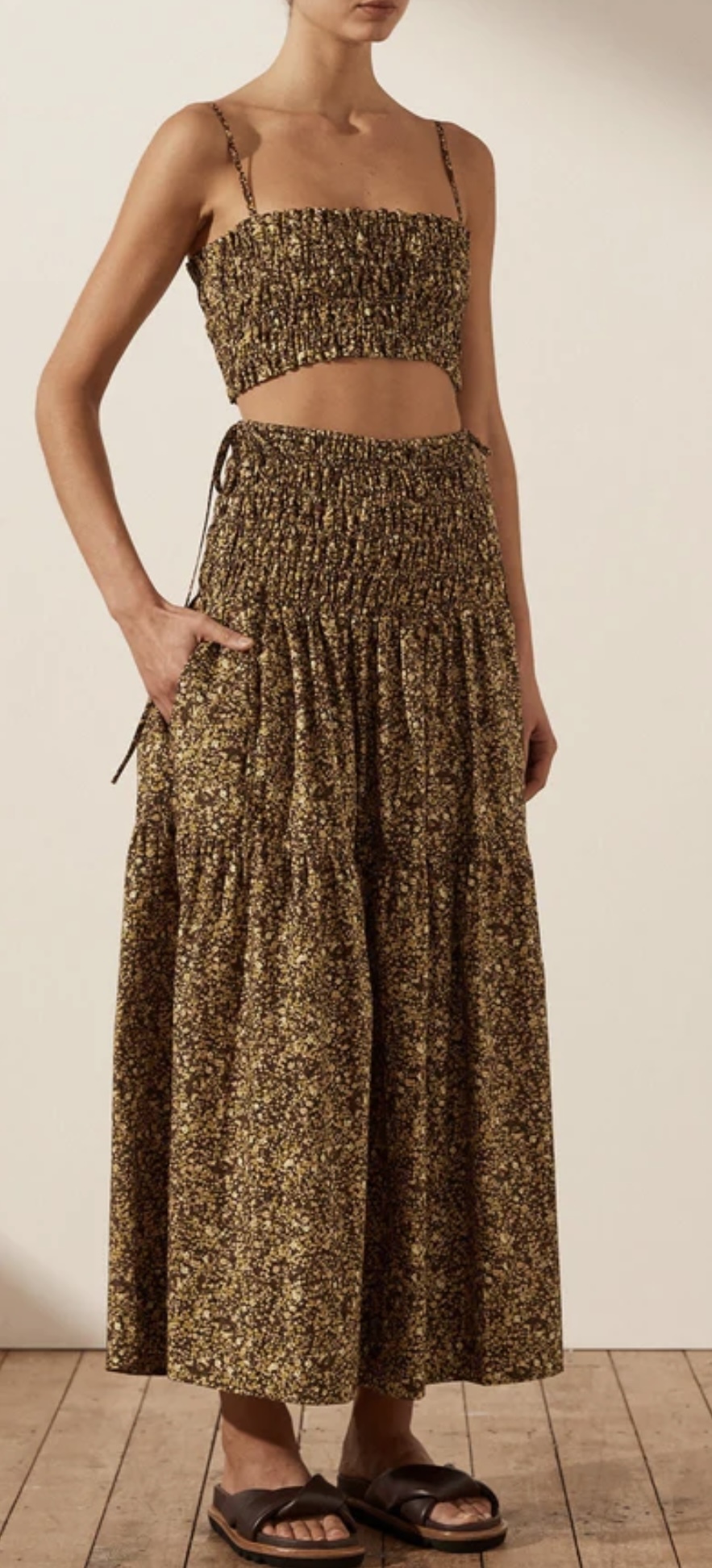 Loan a Shona Joy Lilou Shirred Maxi And Bralette