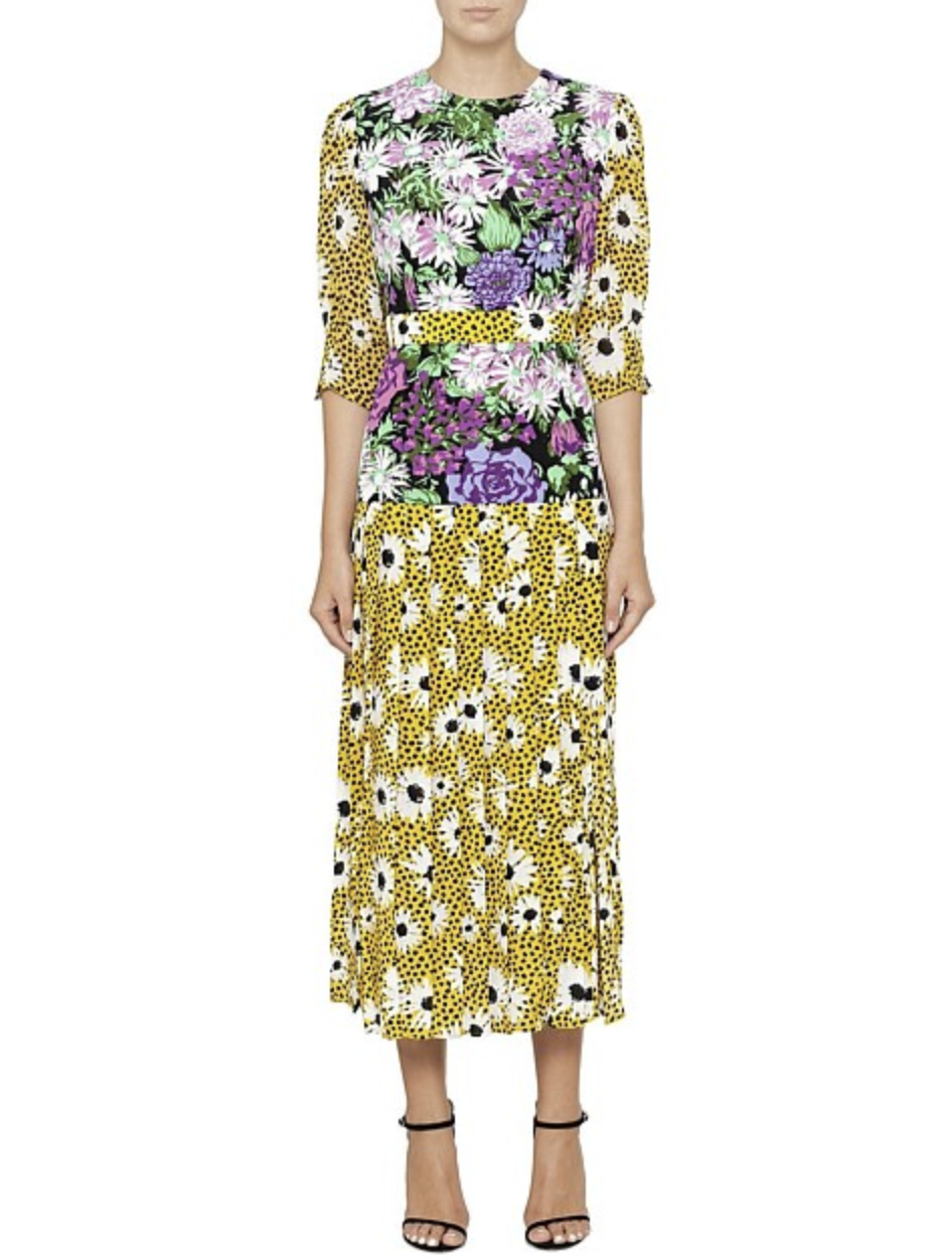 Designer rental Rixo London Cozi Dress Leopard Daisy Flower