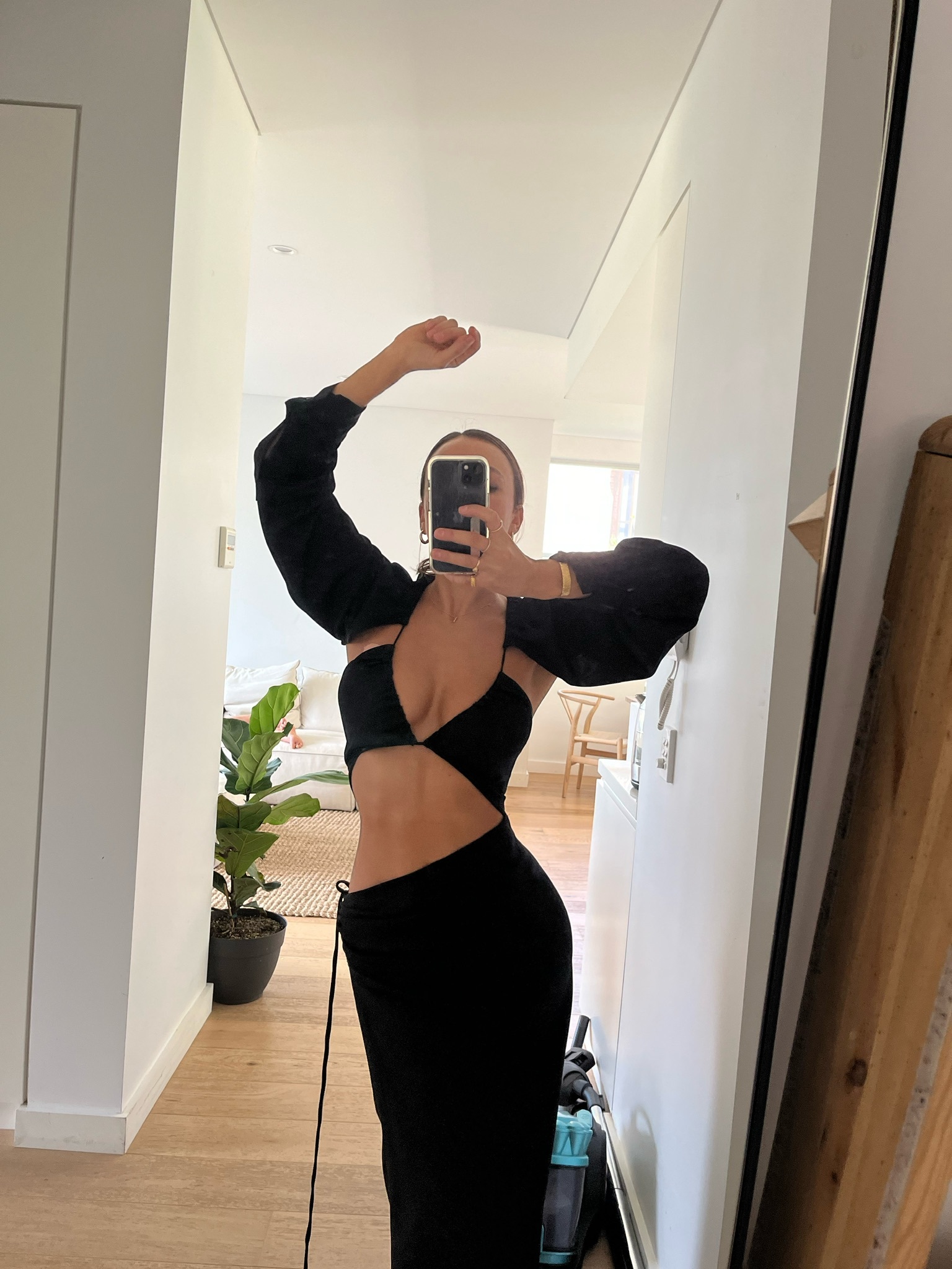 Rental Christopher Esber Ruched Tie Floating Sleeve Dress