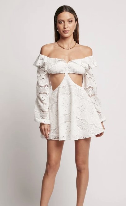 Rent a Sofia The Label Amore Cut Out Mini Dress White