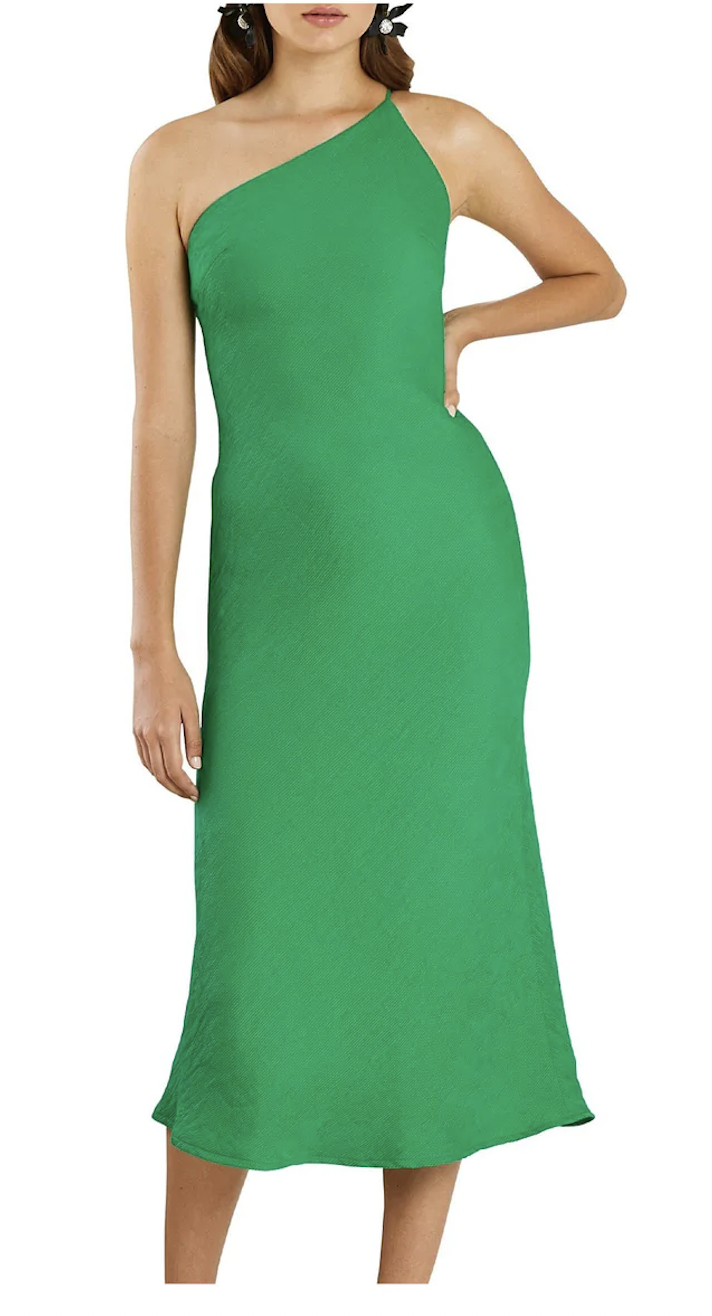 Affordable By Johnny Asymmetric Crimp Bias Midi Dress