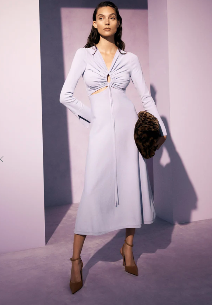 Affordable Scanlan Theodore Crepe Knit Keyhole Dress