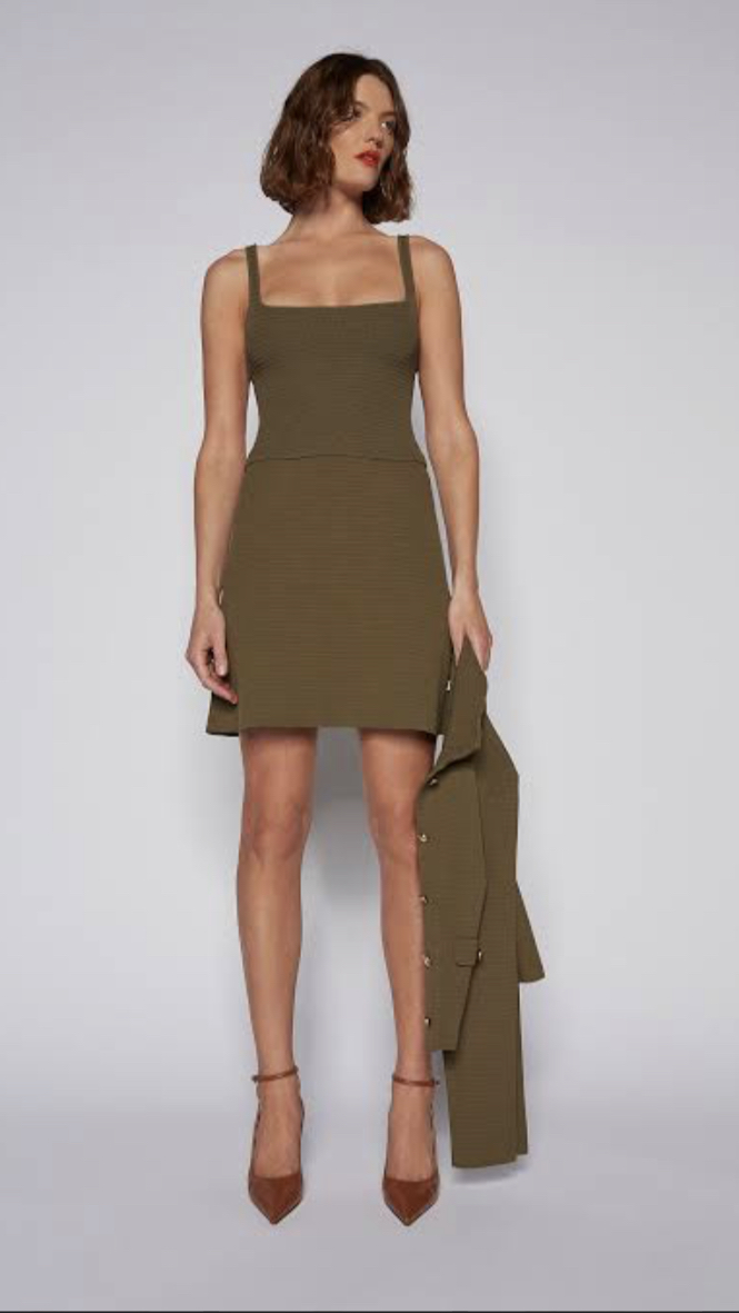 Rental Scanlan Theodore Crepe Knit Tweed Camisole And Skirt