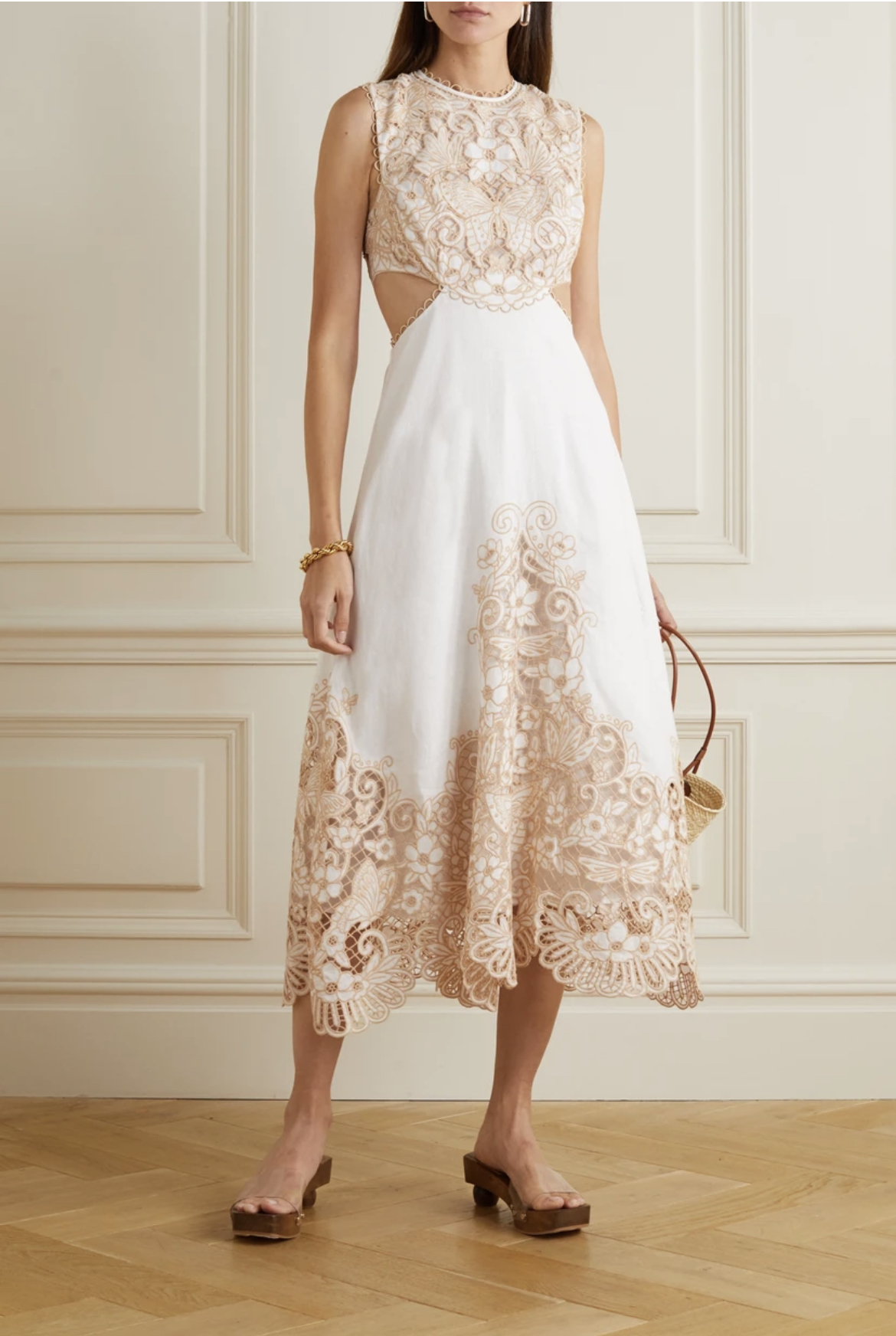 Borrow a Zimmermann Jeannie Embroidered Yoke Midi
