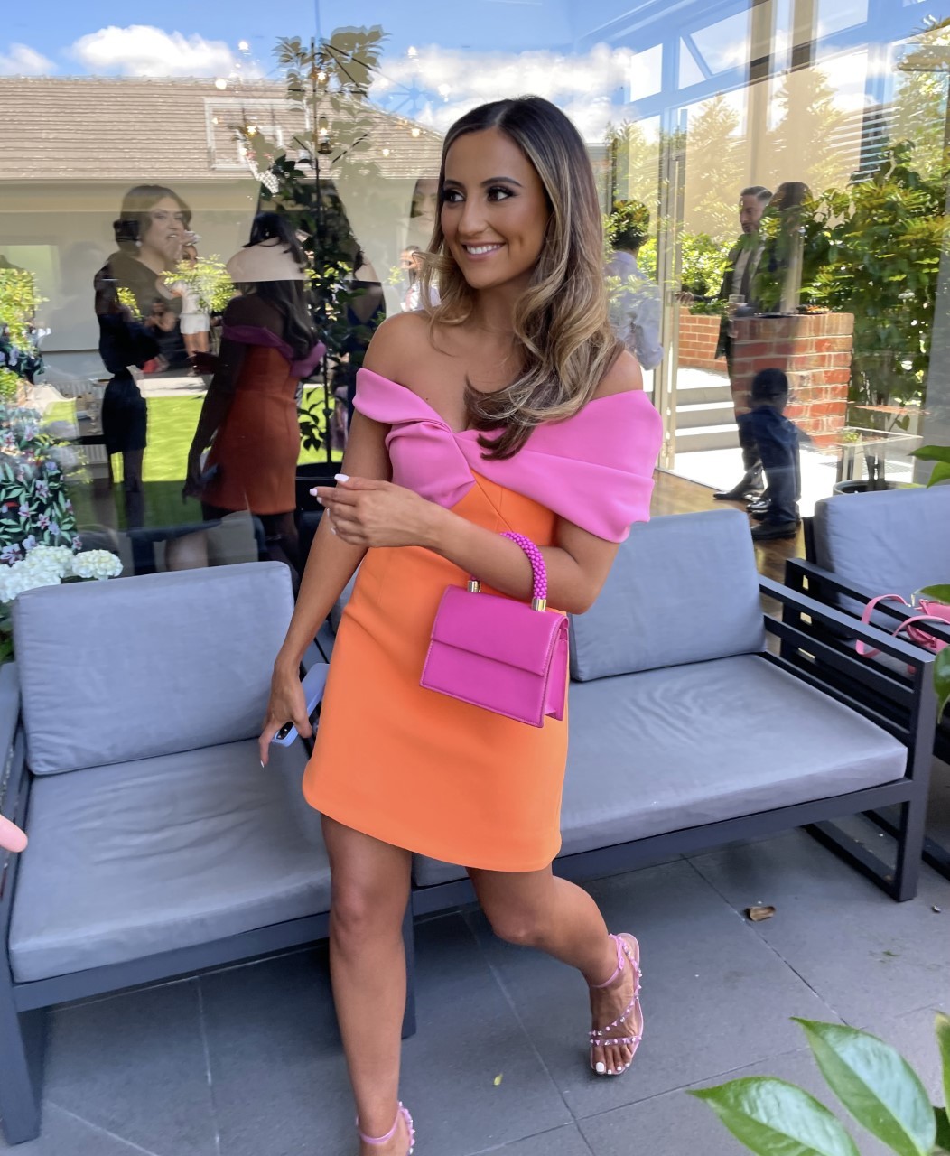 Rental Rachel Gilbert Matteo Off Shoulder Mini Dress