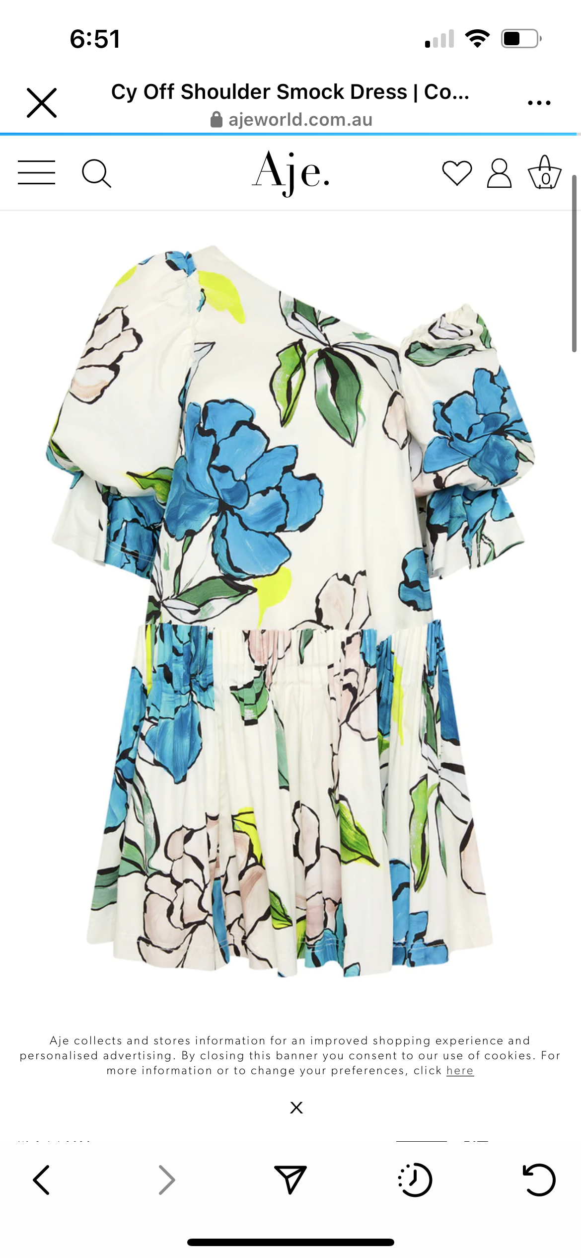 Loan a Aje Cy Off Shoulder Smock Dress Cool Camellia