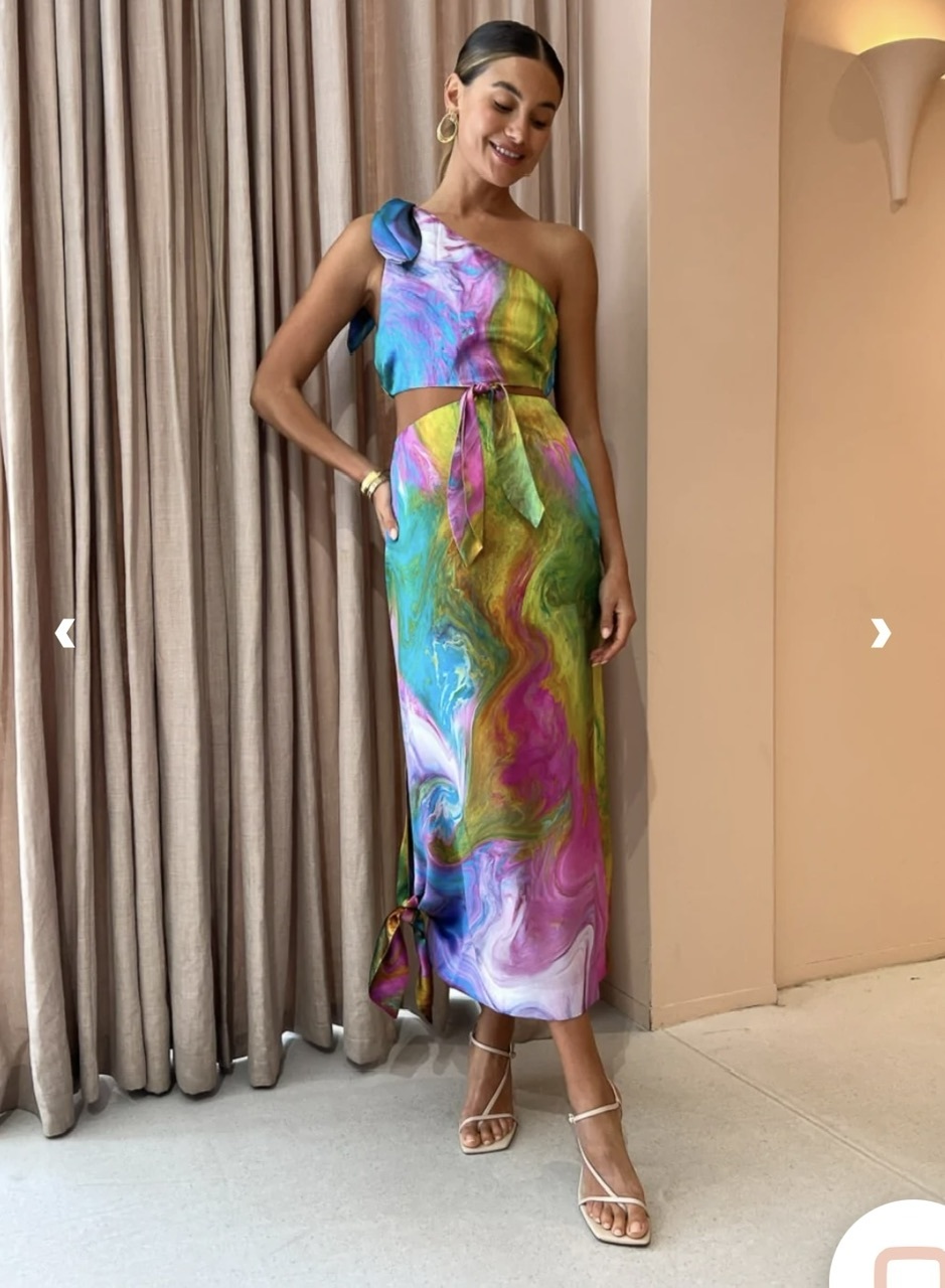 Loan a Alemais Irving Knot Midi Dress